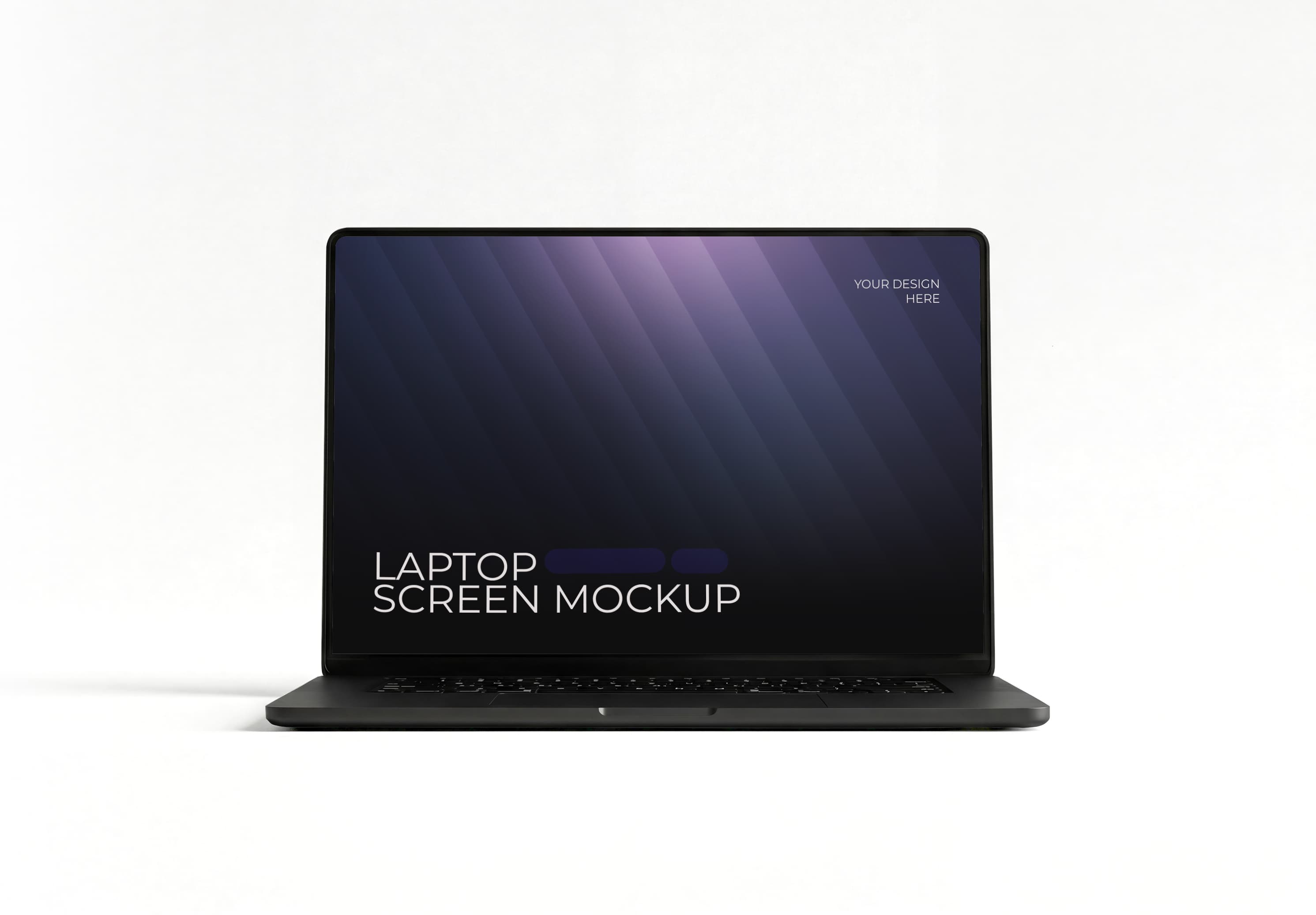 Black Macbook Laptop  Front View Mockup