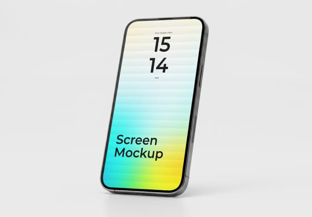 Angle Smartphone Mockup - Standing Phone Screen Display