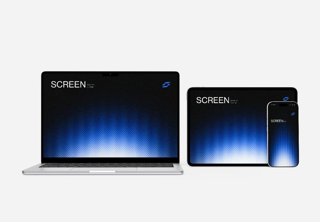 Multi Device Screen Mockup with Laptop Tablet and Mobile