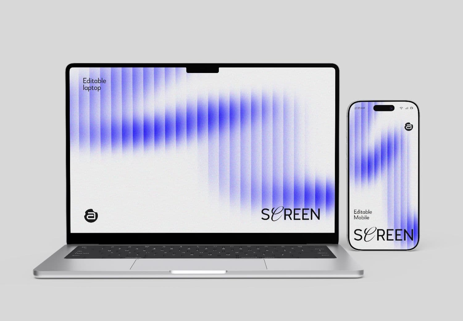 Laptop and Mobile Phone Mockup Set - Digital Devices Screen Template.