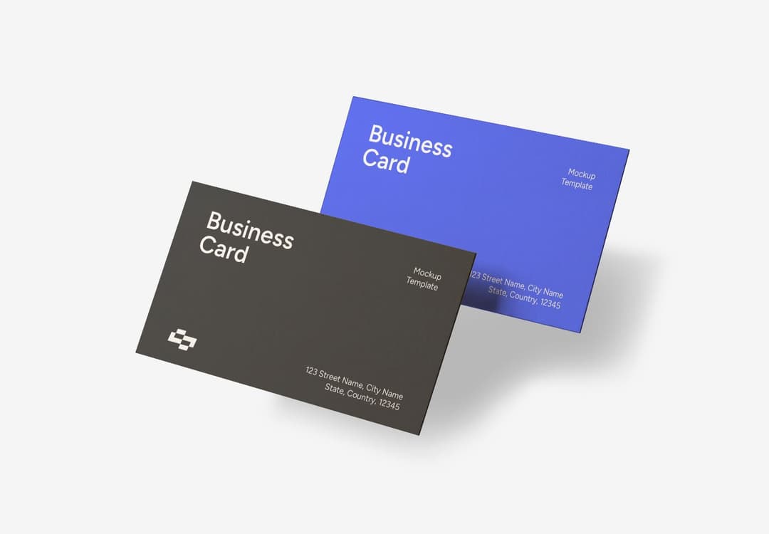 Floating Business Card Presentation Mockup | MockupHive