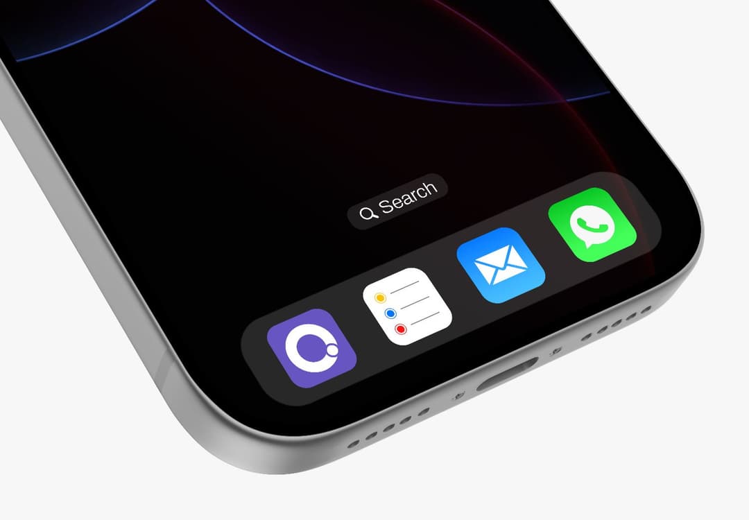 Mobile App Icon Dock Design Mockup