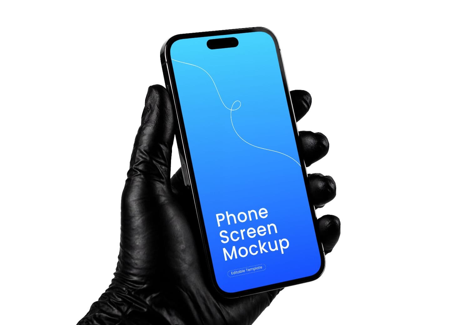 Left Hand Holding Smartphone Screen Mockup