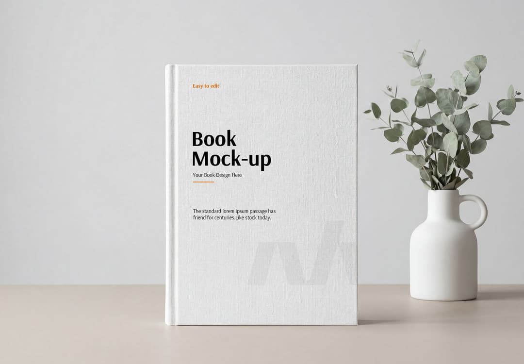 Minimal Hardcover Book Mockup | MockupHive
