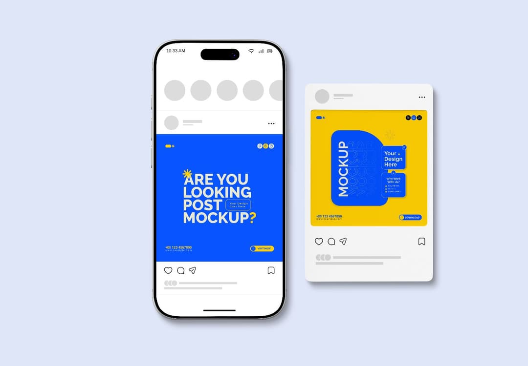 Social Media Post Smartphone Mockup