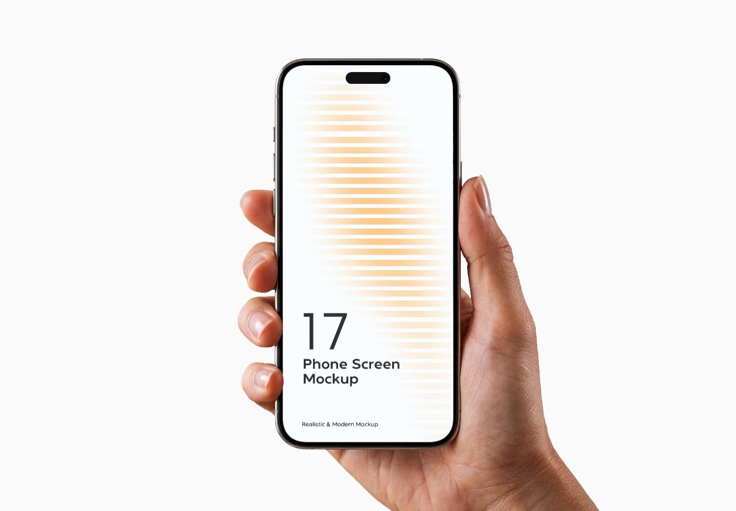 Front View Smartphone Screen Mockup in Hand