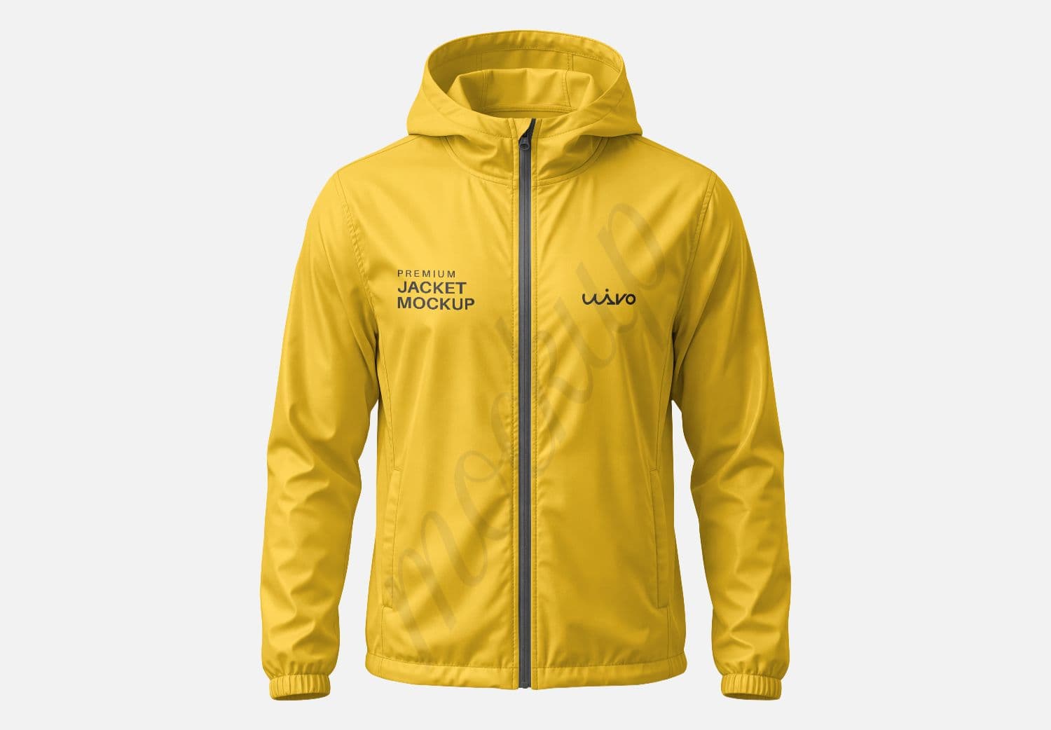 Minimal Hooded Jacket Front View Mockup