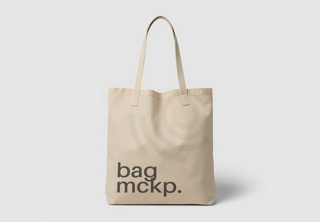 Minimal Canvas Tote Bag Front View Mockup