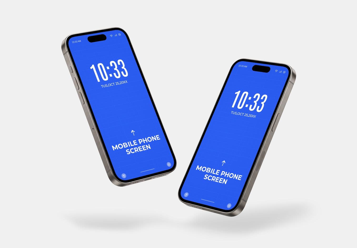 Floating Dual Smartphone Screen Mockup
