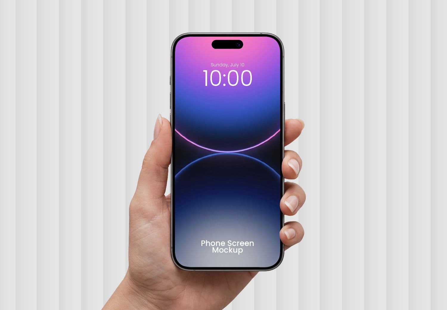 Hand Holding Smartphone Device Screen Mockup