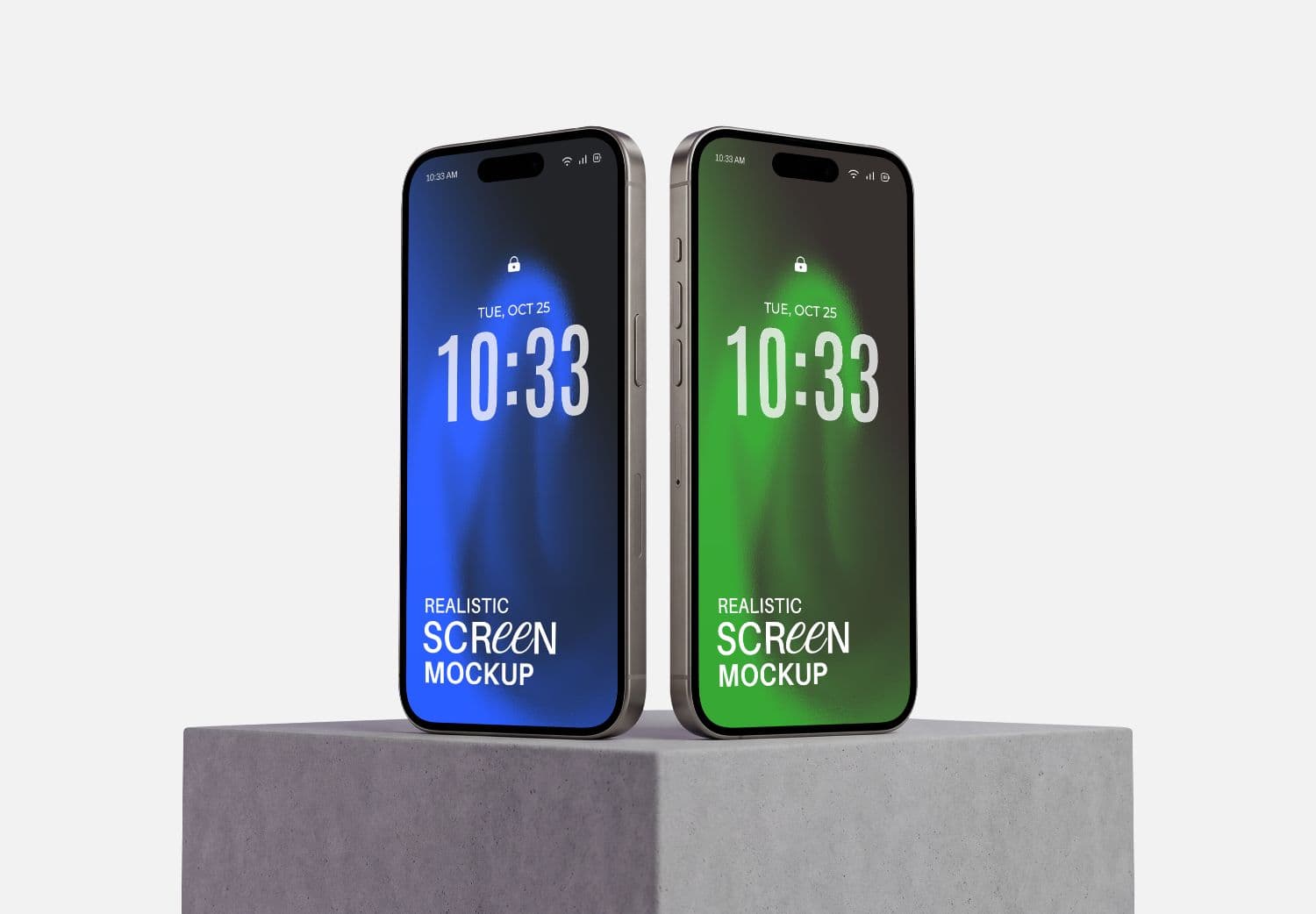 Realistic Dual Smartphone Screen Mockup