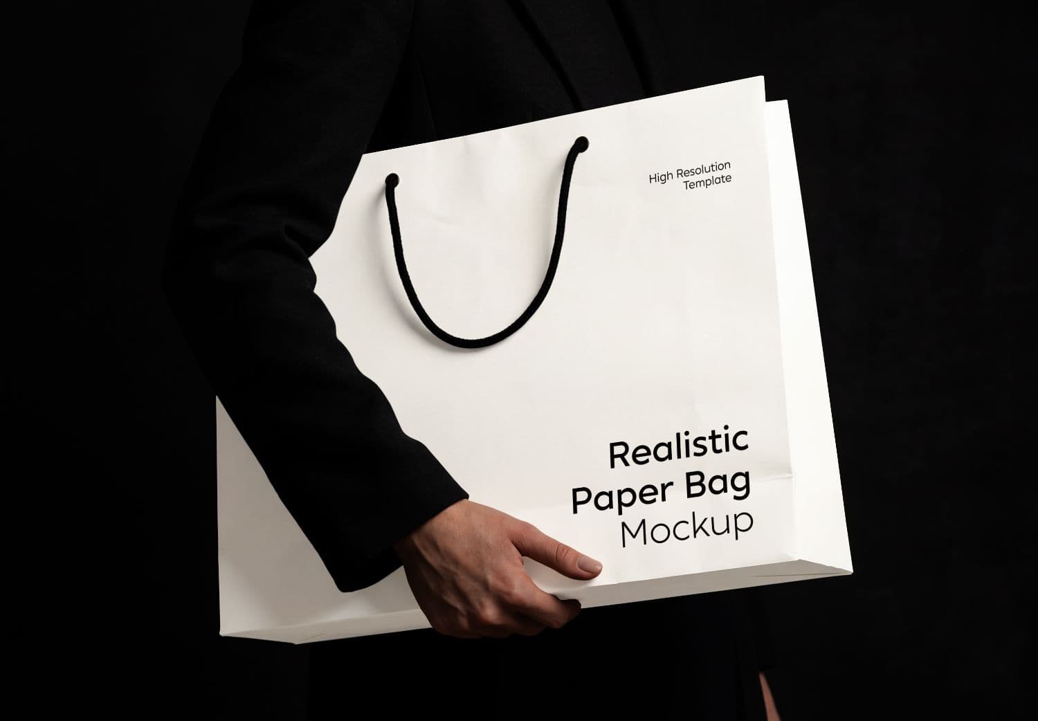 Realistic Paper Shopping Bag Mockup