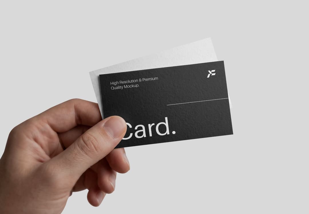Hand Holding Business Card Branding Mockup with Minimal Style