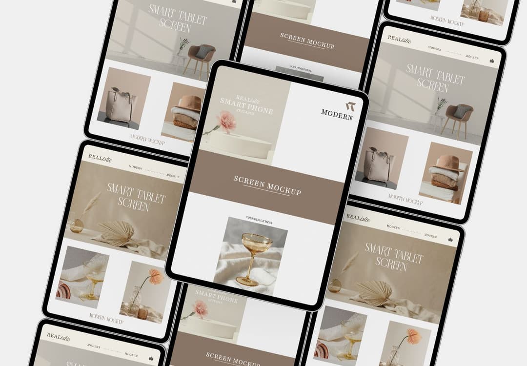 Multi Tablet Screen Mockup