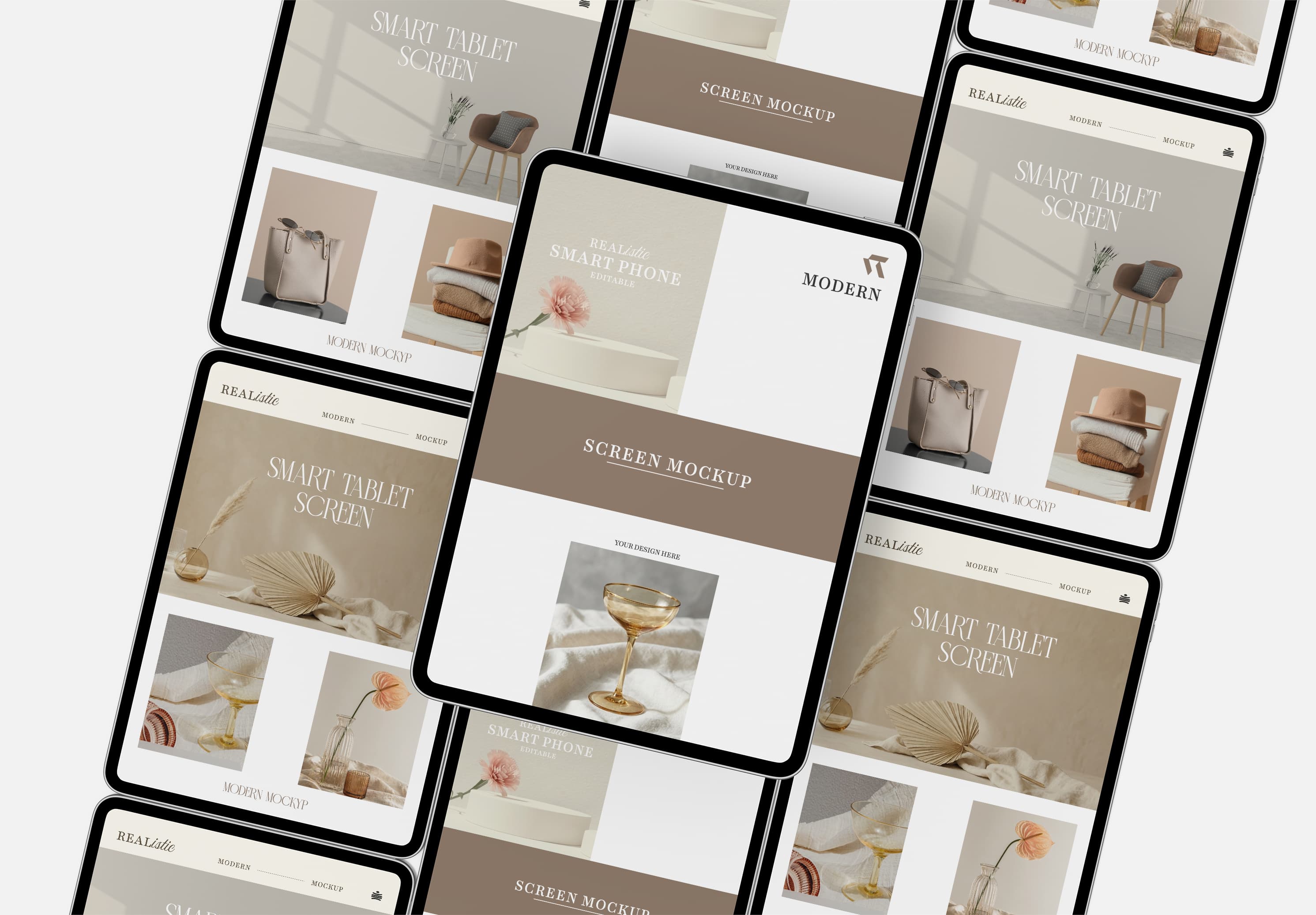 Multi Tablet Mockup for Responsive UI Showcase