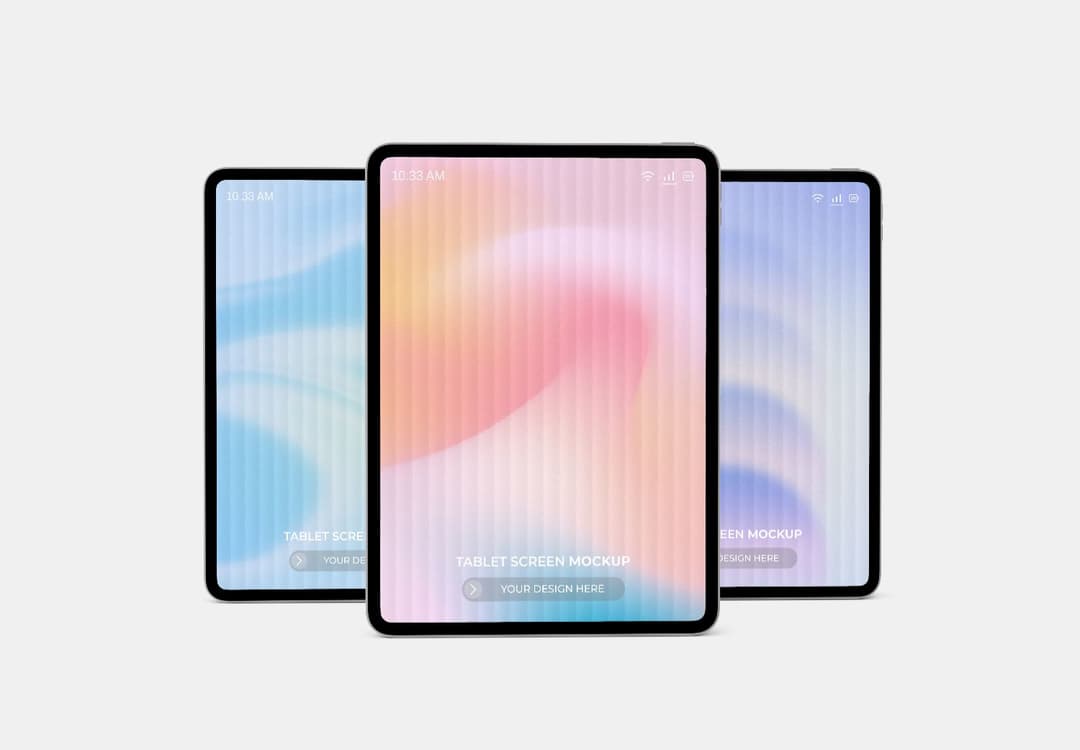 Tablet Screen Mockup Set Front View