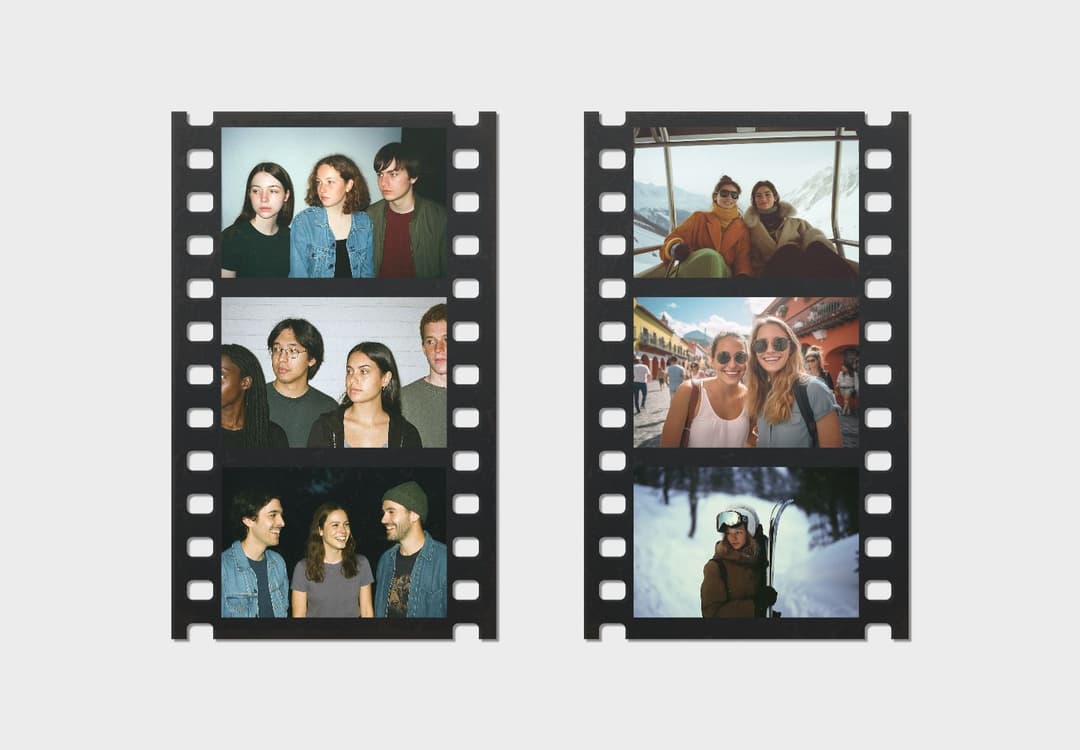 Multiple Film Photo Frame Mockup