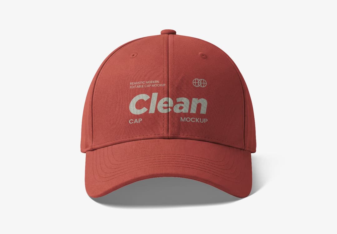 Clean Baseball Cap Mockup Front View