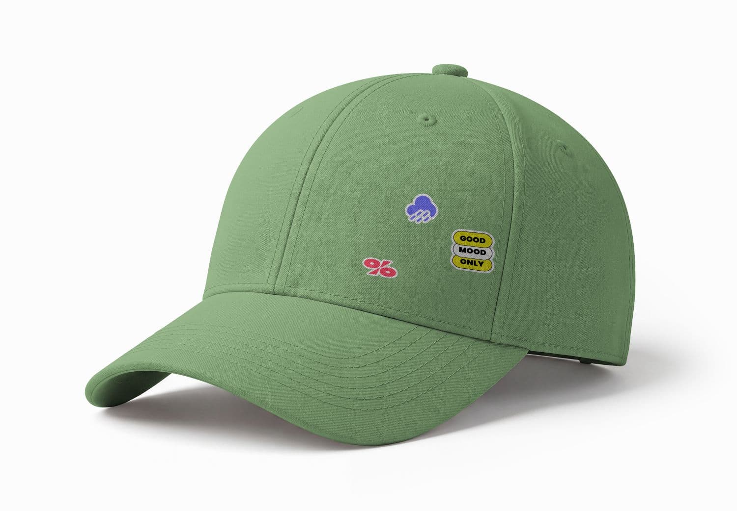 Minimal Green Baseball Cap Mockup