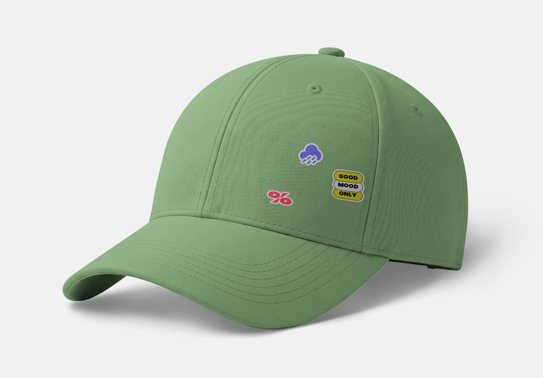 Minimal Green Baseball Cap Mockup