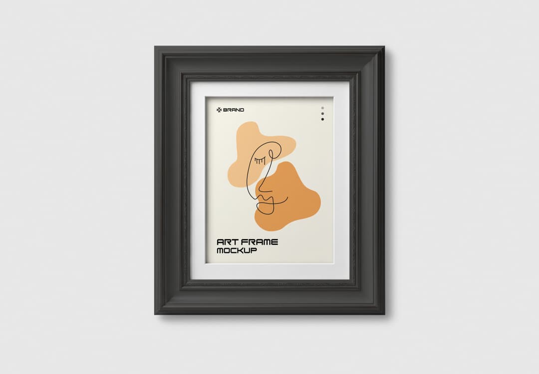 Classic Black Vertical Art Frame Mockup