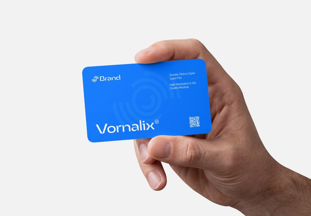 Hand Holding Business Card Single Mockup