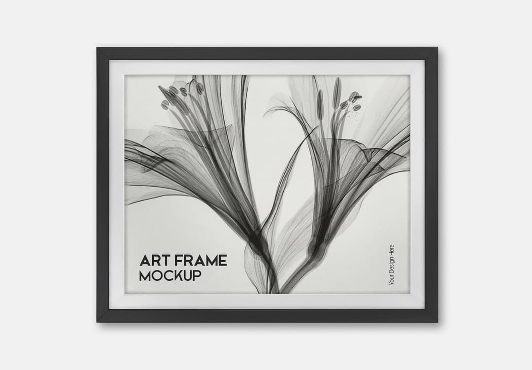 Landscape Black Art Frame Mockup