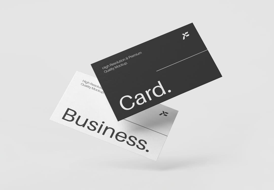 Floating Dual Business Card Mockup