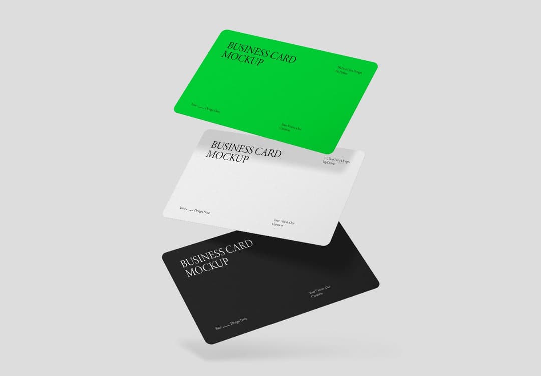 Floating Business Card Mockup Set