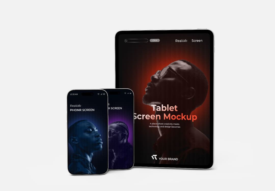 Tablet and Phone Screen Mockup Modern Device Showcase