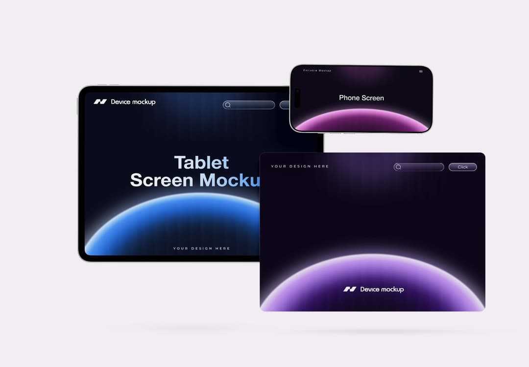 Multiple Tablet and Phone Device Mockup