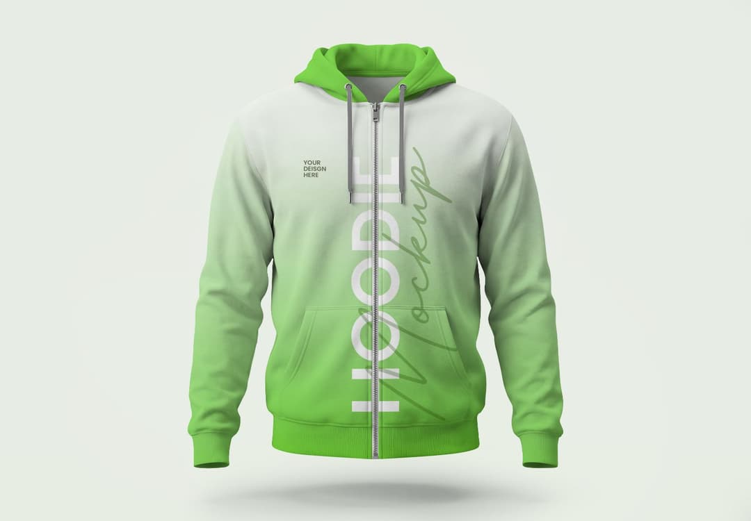 Full Zip Hoodie Mockup PSD