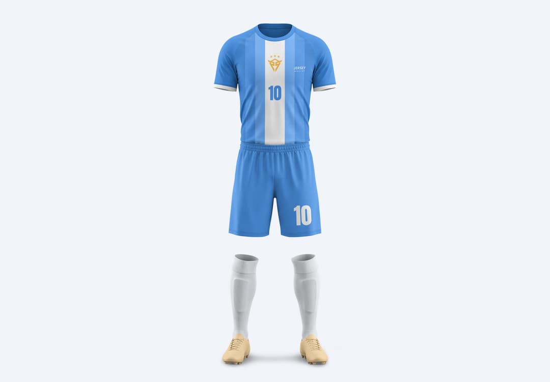 Full Soccer Jersey Kit Mockup PSD