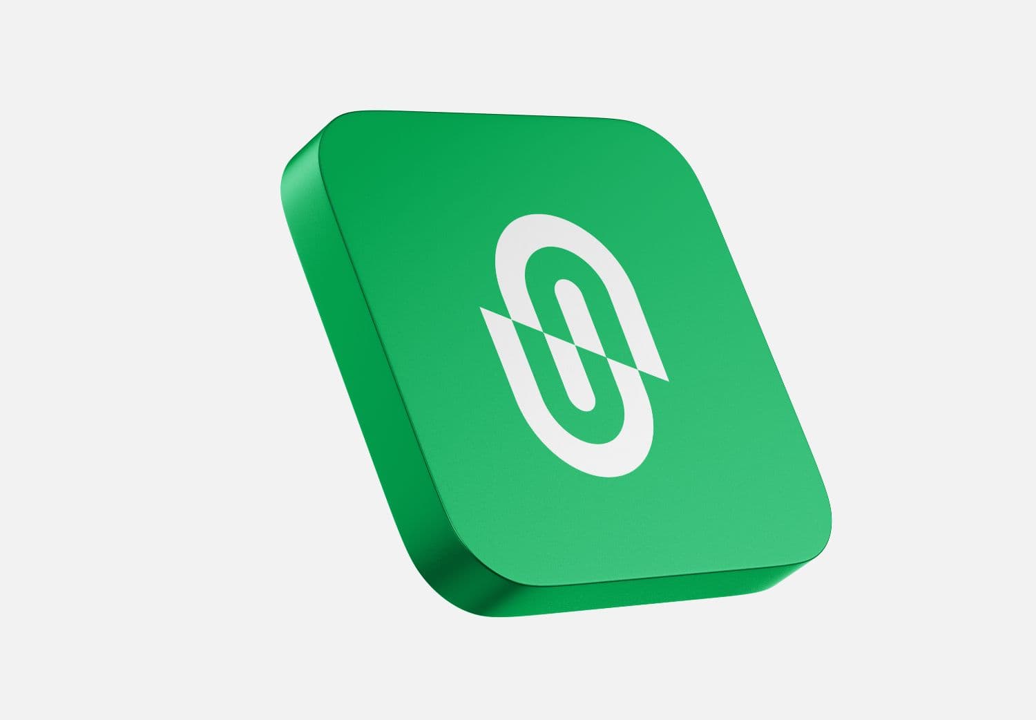 Rounded 3D App Icon Mockup with Floating Perspective View