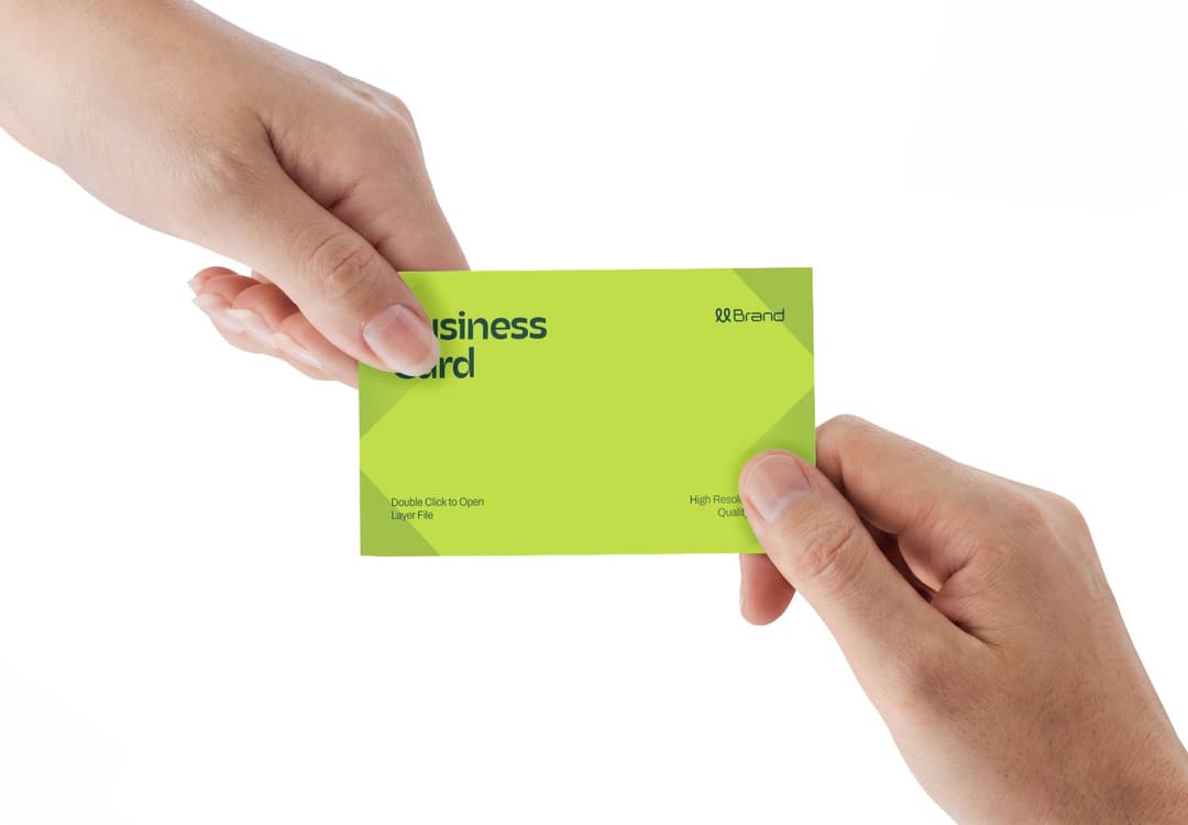 Hand-Held Business Card Mockup