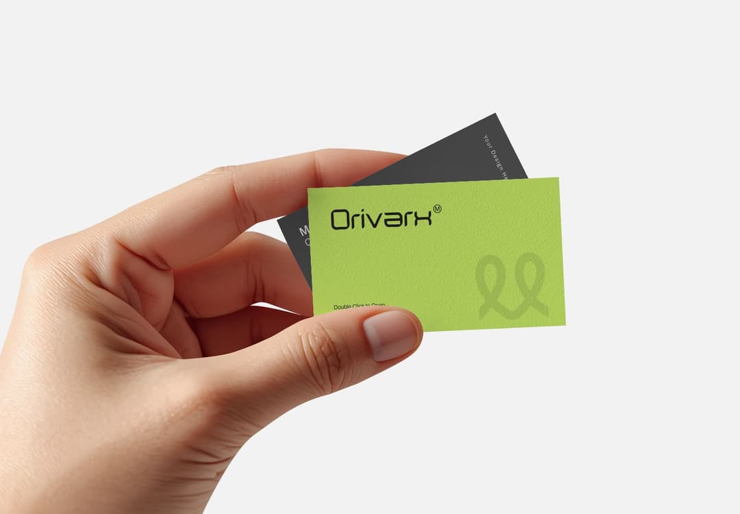 Hand Holding Dual Business Card Mockups