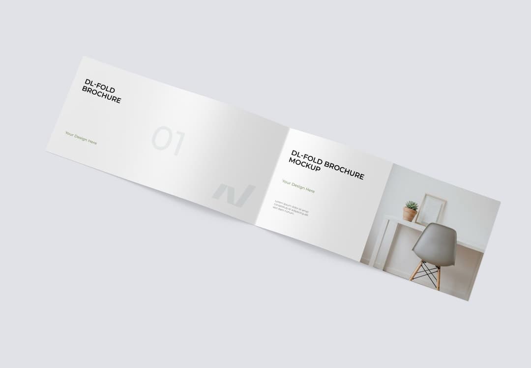 Minimal DL Bifold Brochure Mockup | MockupHive