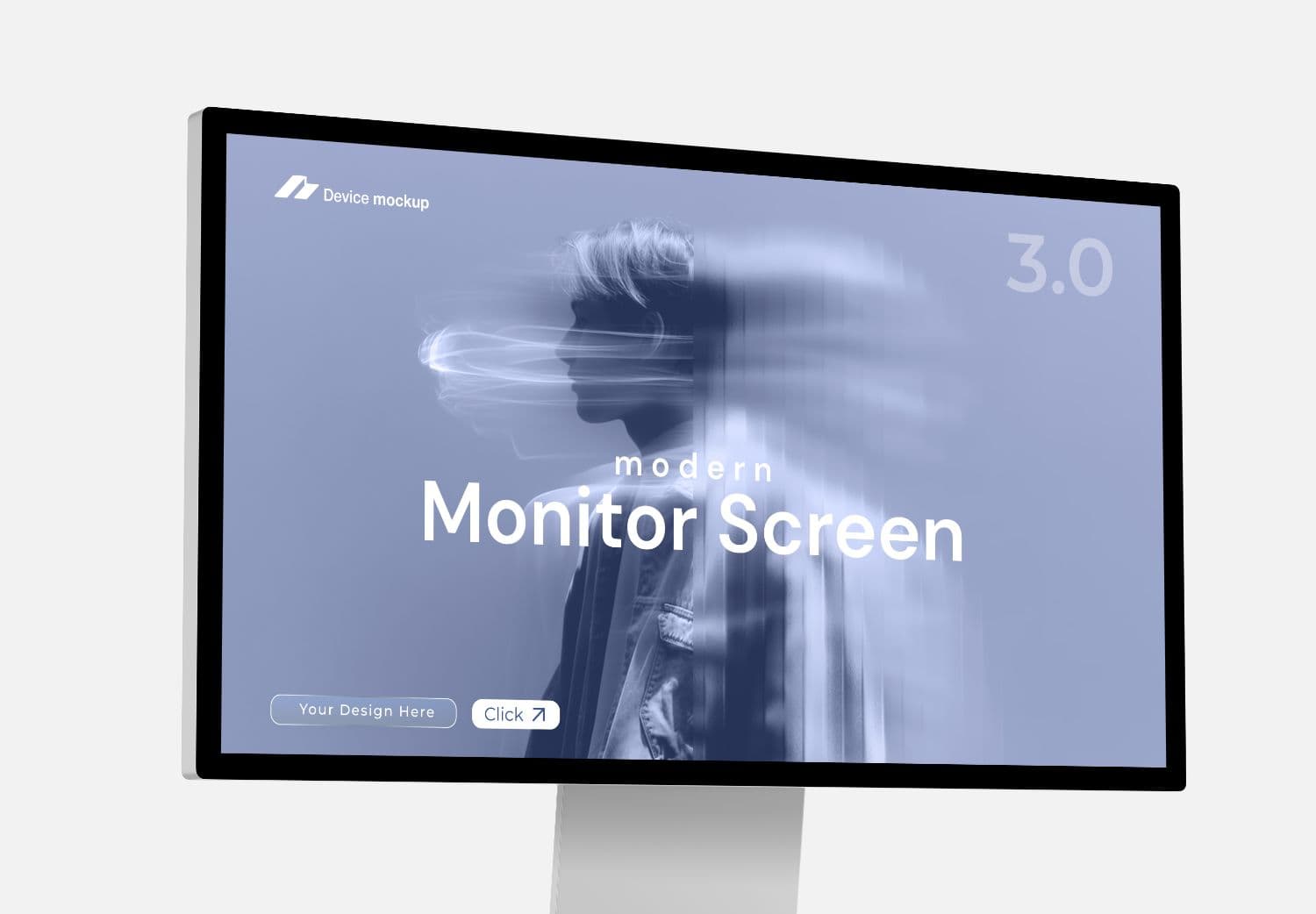 Modern Monitor Screen Mockup for Website Presentation