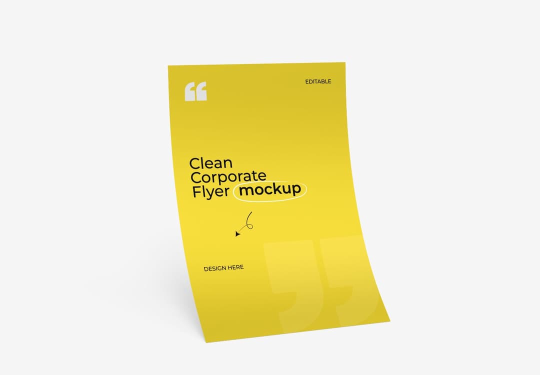 Minimal Curved Flyer Mockup | MockupHive