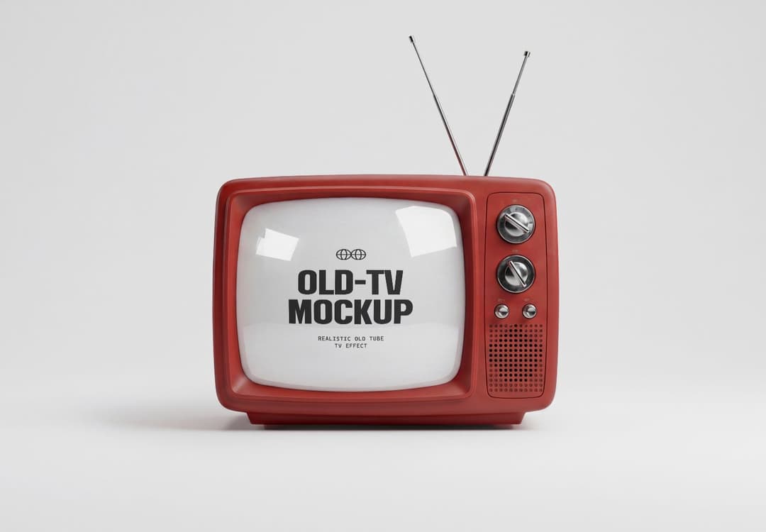 Vintage Old TV Mockup Retro Television Display