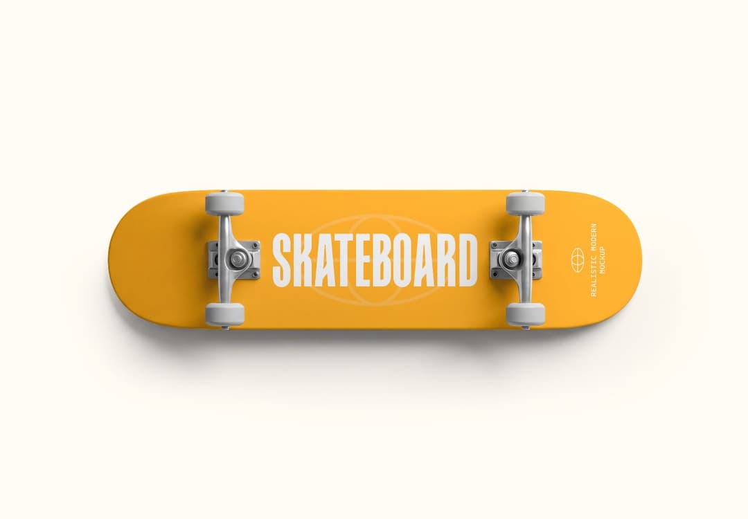 Top View Skateboard Deck Mockup