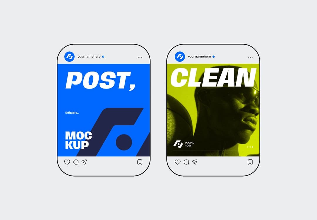Social Media Post Mockup in Mobile Feed