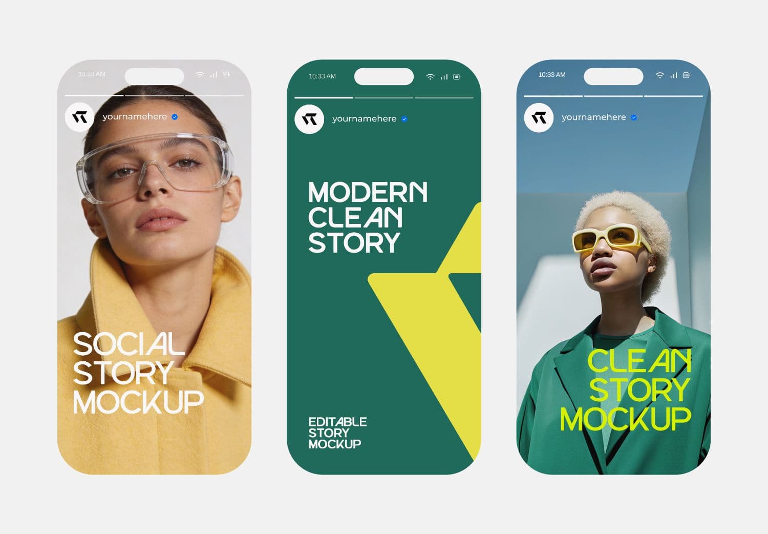 Vertical Layout Mobile Social Story Mockup Set | MockupHive