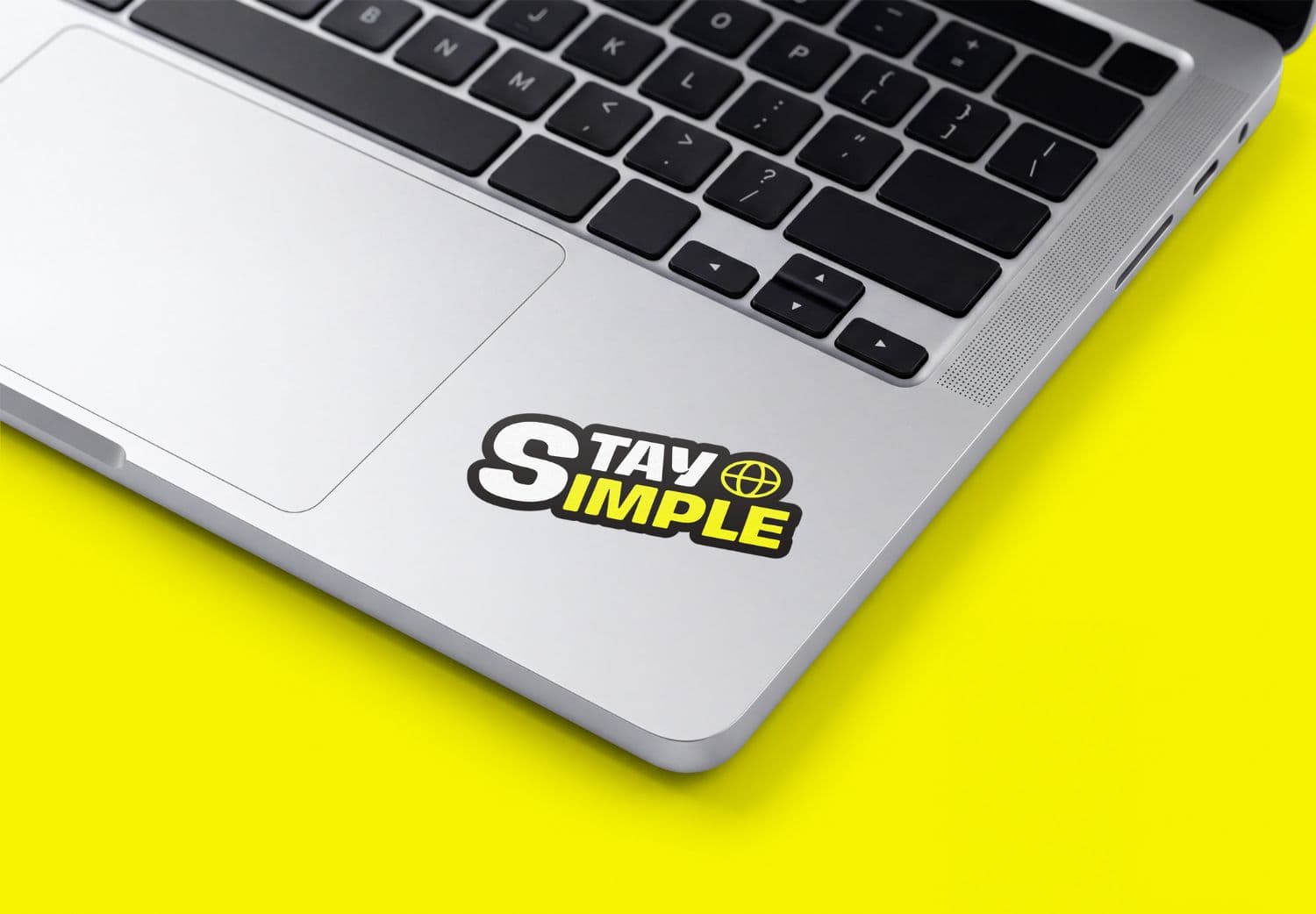 Minimal Laptop Sticker Mockup