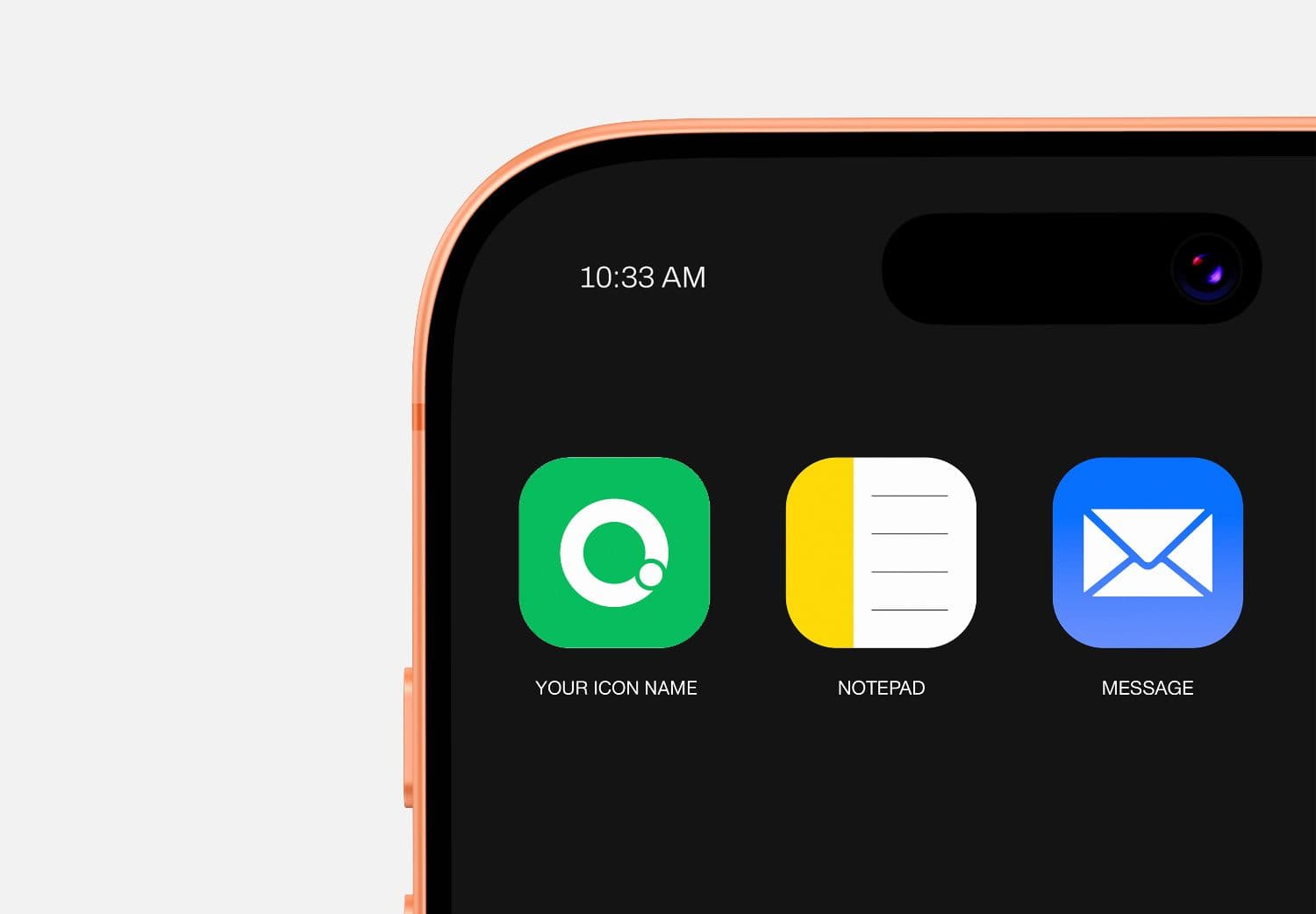 iPhone App Icon Mockup Close-Up