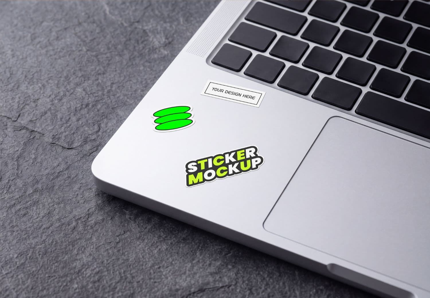 Minimal Laptop in Sticker Mockup