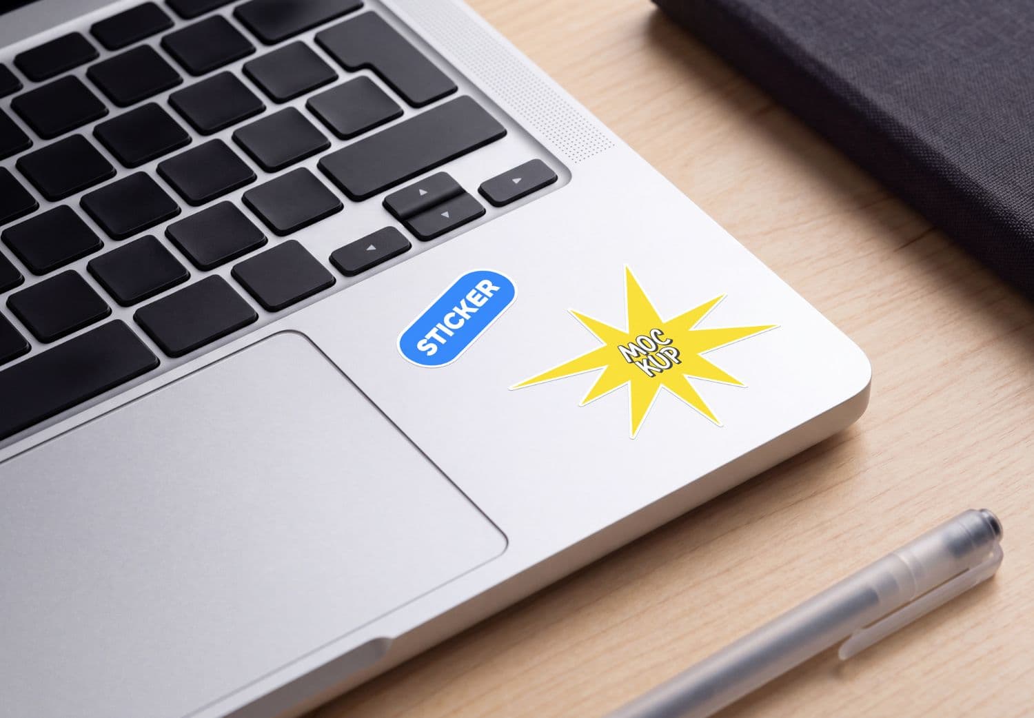 Minimal Laptop Single Sticker Mockup