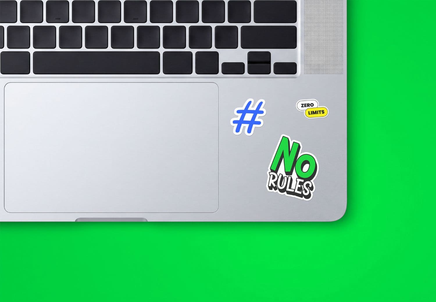 Laptop Sticker Branding Mockup with Minimal Workspace View
