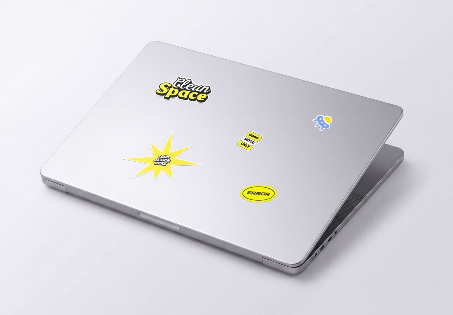 Minimal Laptop Sticker Mockup Set