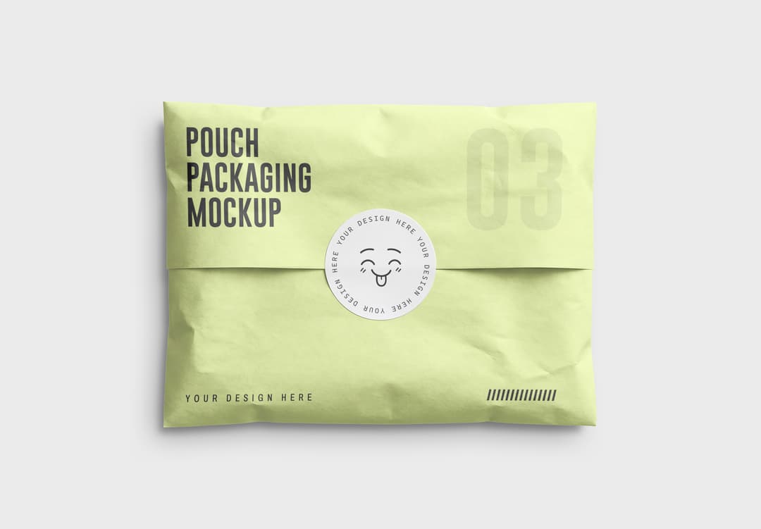 Kraft Paper Courier Bag Mockup with Sticker Seal